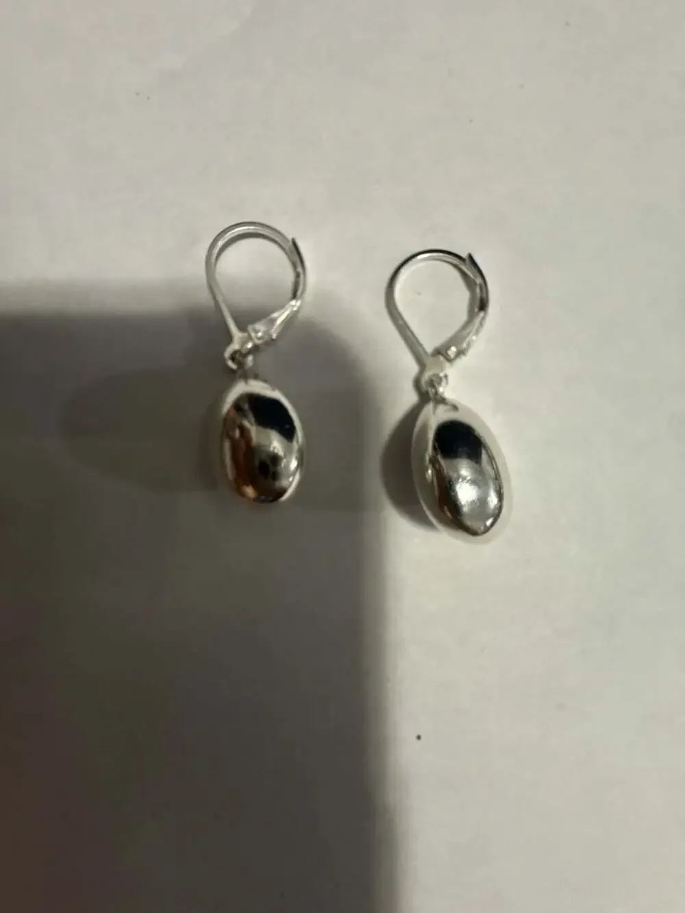 Polished Shiny Sterling Silver Tiny Small Teardrop Earrings Minimal Lightweight
